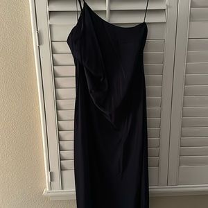 Navy blue off shoulder dress